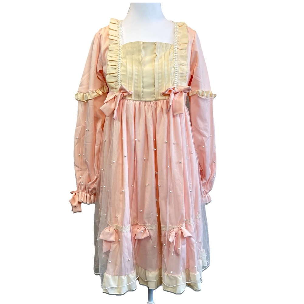 August Sweet Lolita Womens Dress Pink Size Medium Pearl Bow Coquette Soft Girl